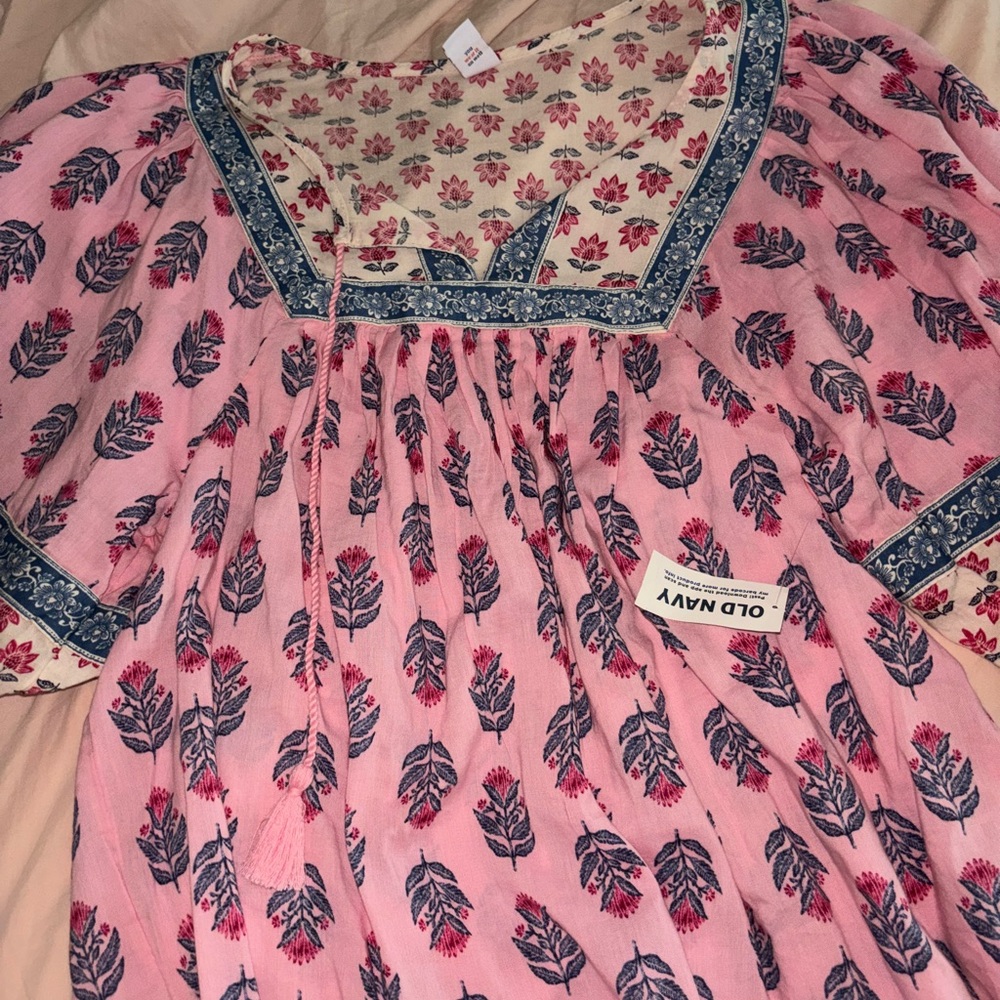 Pink and blue blouse